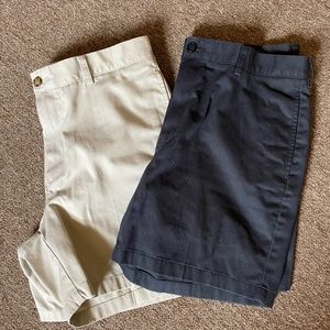 LL Bean Chino natural fit shorts Khaki and Navy size 35